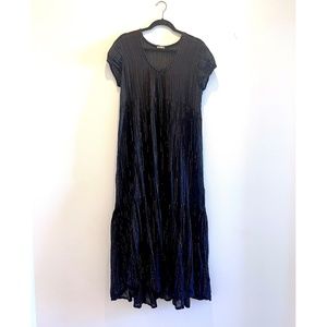 Matta Sabrina Rainbow Lurex Black Gauze Beach Swim Cover Up Maxi Dress